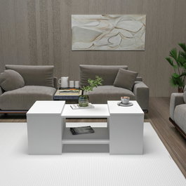 Hanah Home Sartos Mesa de Centro y Mesas Auxiliares - Blanco